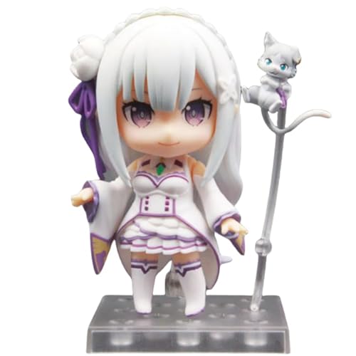 REOZIGN Emilia-Figur, niedliche und bewegliche Ersatzfigur aus PVC, 10 cm, handgefertigtes Modell für Anime-Fans, Geschenk von REOZIGN