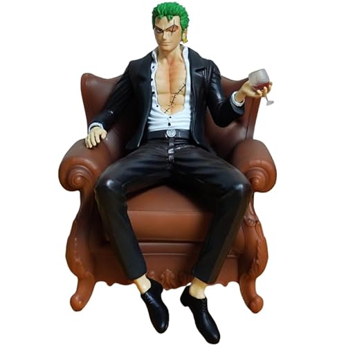 REOZIGN Figur Zoro Sanji Portuga, Sitzsofaanzug Thugs Zoro Sanji Portuga Actionfiguren PVC Figur Modell für Anime-Fans Geschenk (Zoro) von REOZIGN