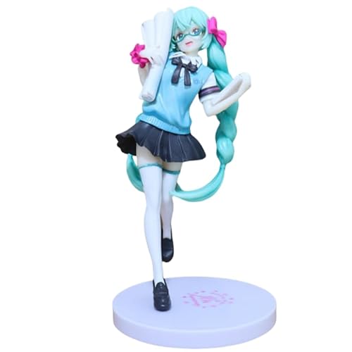 REOZIGN Figur von Hatsune, Twintails stehend, mit Twintails Hatsune, Figuren, 18 cm, PVC, Statuenfigur, Ornament, Geschenke von REOZIGN