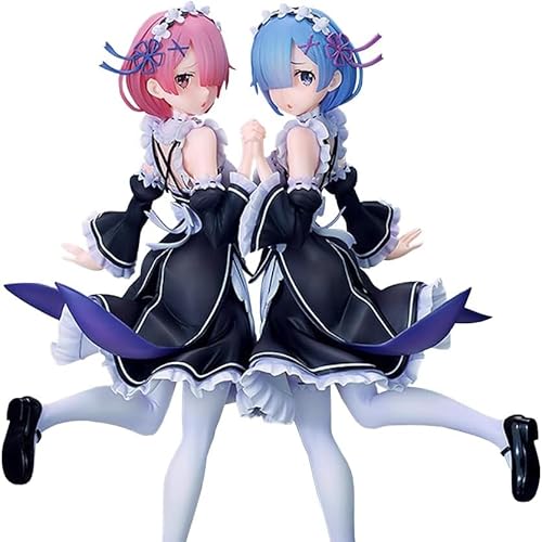 REOZIGN Figuren RE Zero, 23 cm/9 Zoll REM und RAM Anime Figuren PVC Action Figur Modell Kollektion Figur Dekoration Ornament Geschenke, AURE0952-FR von REOZIGN