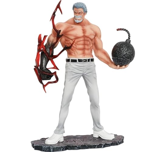 REOZIGN GARP Figur, Fighting Iron Fist Bomb Monkey D. GARP Anime Figuren 35 cm PVC Character Cosplay Modell Sammlerstück für Anime Fans Geschenk (Weiß) von REOZIGN