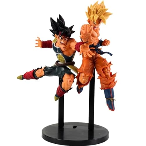 REOZIGN Goku-Figur von Klette, Super Saiyan Shock Wave Figur Goku von Klette, 19 cm, handgefertigt, PVC, Manga, Handwerk, Geschenk von REOZIGN