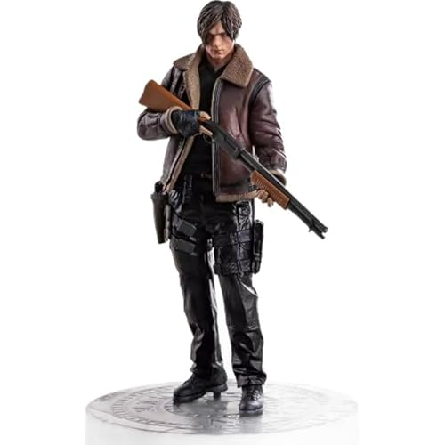 REOZIGN Leon-Figur mit Lederpistole Leon Scott Kennedy Anime-Figuren 29 cm handgefertigt PVC Handwerk Geschenk von REOZIGN