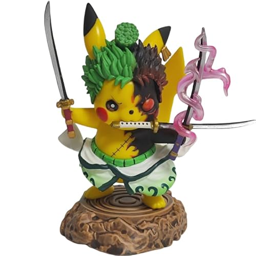 REOZIGN Pika Figuren, Q stehende Version Pika Cos Zoro Action Figuren 12 cm / 4,7 Zoll PVC Sammelfiguren Cosplay für Anime Fans Geschenk von REOZIGN