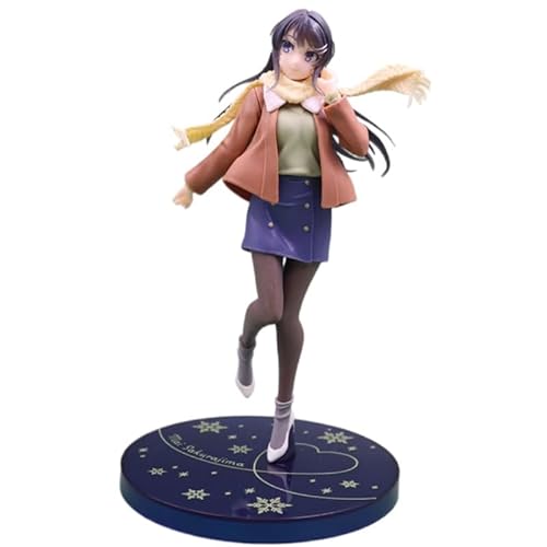 REOZIGN Sakurajima Mai Figur, Winterkleidung, stehend, Sakurajima Mai, Anime-Figuren, 23 cm, Statue aus PVC, Kunsthandwerk von REOZIGN