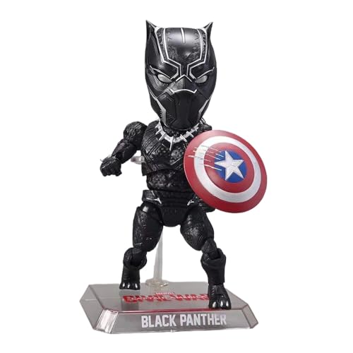 REOZIGN Schwarze Panther-Figur, Iron Man-Figur, Captain America Figur, seltsamer Doktor, Figuren der Q-Version, Ornamente (Black Panther) von REOZIGN