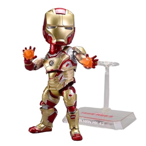 REOZIGN Schwarze Panther-Figur, Iron Man-Figur, Captain America Figur, seltsamer Doktor, Figuren der Q-Version, Ornamente (Iron Man) von REOZIGN
