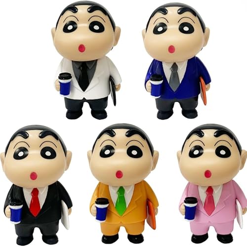 REOZIGN Shin Chan Figur, Version Q, stehende Figur, Shin Chan, Actionfiguren, 10 cm, PVC-Charaktere für Anime-Fans, Geschenke (Coffee) von REOZIGN