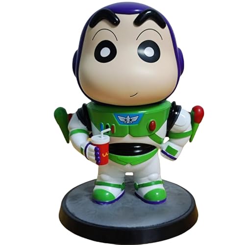 REOZIGN Shin Chan Figure, Q Version stehende Action Figuren 17 cm / 6,7 Zoll PVC Characre Figuren Cosplay Sammelmodell für Anime-Fans Geschenke (Buzz Lightyear) von REOZIGN