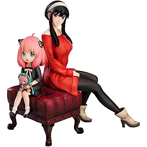 REOZIGN Spy Family Statue, Anya, Yor Sitzposition, Figur 15 cm, Arccoat, Anya PVC, Actionfiguren, Modell aus der Spielzeugkollektion (Anya & Yor) von REOZIGN