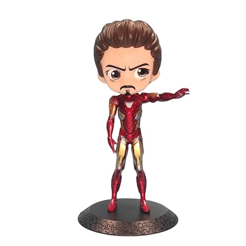 REOZIGN Tony Stark, Figur Peter Parker, stehende Figur Version Q 15 cm/5,9 Zoll PVC Modell Cosplay Handwerk für Anime-Fans Geschenk (a) von REOZIGN