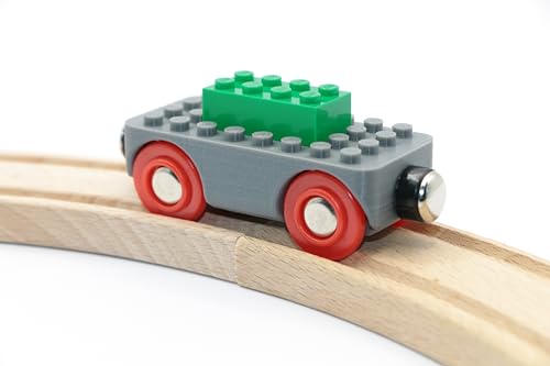 RERA TOYS Holzeisenbahn-Waggon, kombinierbar mit kleinen Bausteinen von RERA TOYS