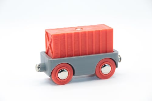 RERA TOYS Holzeisenbahn-Waggon mit Container von RERA TOYS