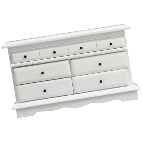 Miniatur-Holzkommode im Maßstab 1:12, mehrere Schubladen, Aufbewahrungsschrank für Puppenhäuser, Zubehör, weißer Miniaturschrank für Puppenhäuser Miniatur-Holzkommode im Maßstab 1:12, mehrere Schubladen, Aufbewahrungsschrank für Puppenhäuser, Zubehör, weißer Miniaturschrank für Puppenhäuser von RETUOLWAG