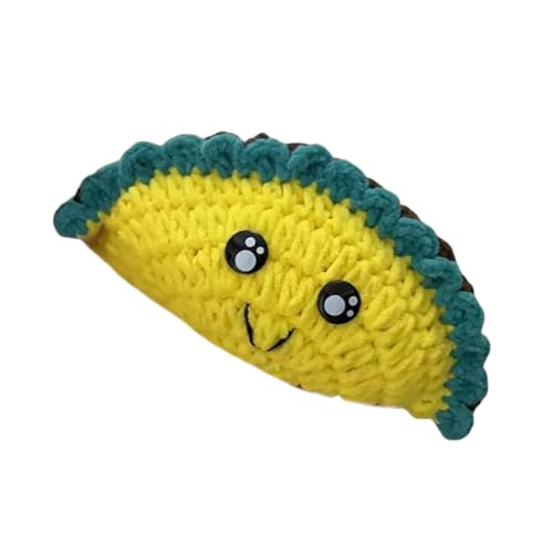 RETUOLWAG Emotionale unterstützende Häkel-Tacos-Spielzeug, Cartoon-Plüsch-Strickfigur, Puppen mit positivem Wort zur Ermutigung von RETUOLWAG