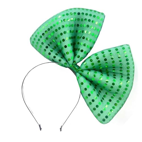 RETUOLWAG Grüne Pailletten-Schleife Kobold-Kopfbedeckung für Patrick's Day, Geschenke, Party, Kopfschmuck, Stirnband, Urlaub von RETUOLWAG