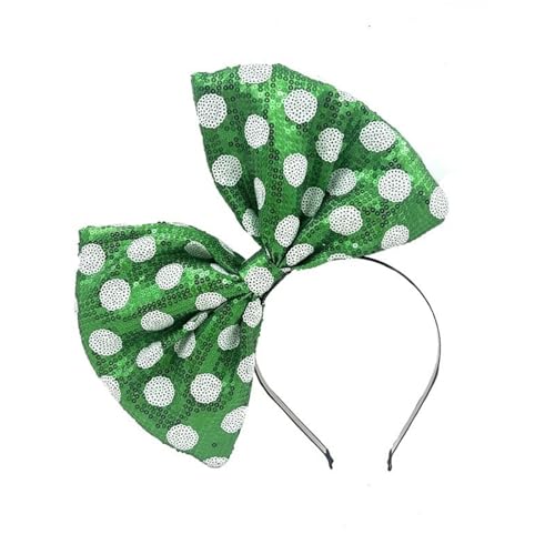 RETUOLWAG Grüne Pailletten-Schleife Kobold-Kopfbedeckung für Patrick's Day, Geschenke, Party, Kopfschmuck, Stirnband, Urlaub von RETUOLWAG