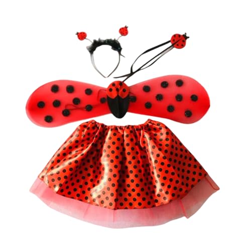 RETUOLWAG Kostüm-Set für Kinder, Mädchen, Damen, Stirnbänder, Tutus, Rock, Stern, Marienkäfer, Flügel-Set für Halloween, Cosplays, Party von RETUOLWAG