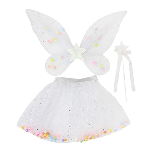 RETUOLWAG Mädchen Prinzessinnen Feenkostüme Set mit Schmetterling Feenflügel Tutus Stern Geschenke Rollenspiel Requisiten von RETUOLWAG