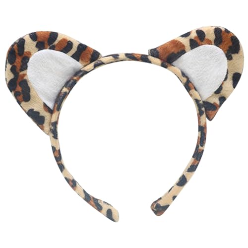 RETUOLWAG Tierschwanz für Kinder, mit Tierohren, Stirnband, Nasenschwanz, Rock, Fliege, Halloween, Tier-Leoparden-Kostüm, für Jungen, Mädchen, Cosplay von RETUOLWAG