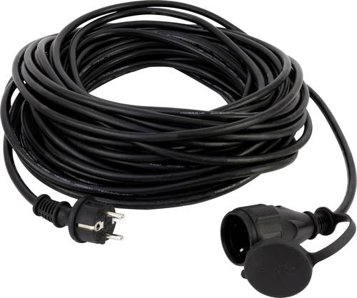 REV 0065109 Strom Verlängerungskabel 16A Schwarz 10.00m H05RR-F 3G 1,5mm² von REV