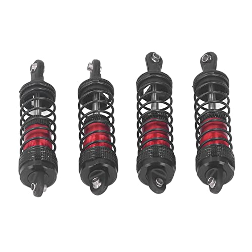 REXVTNS RC -Schocks, 4 RC -Autoschocks, Crawler -Schocks, RC -Auto 4pcs Aluminiumlegierung Stabiler Hochelastizität vorne Heckdämpfer LC Rennen 1/14 1/16 (Red) von REXVTNS