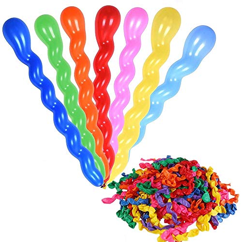 REYOK Spiral Long Balloons Modellierung Ballons, 200pcs Luftballons Bunt Magic Modellierballons mit 1 Ballonpump für Feiern Geburtstage Clowns Veranstaltungen Dekoration von REYOK