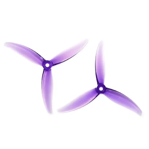 Geeignet für Kompatibel mit Renndrohnenteilen Quadrocopter, kompatibel mit (2cw+2ckw) - 5,1 Zoll Polycarbonat mit 3 Flügeln (6 Paar) (Puple) von REwNXA