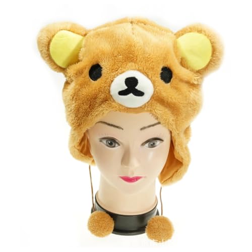 RFRDSPKG Rilak-kumaes Anime-Hut, Cartoon-Cosplay-Sonnenkappe, lustige Geschenkidee, Cosplay-Hut von RFRDSPKG