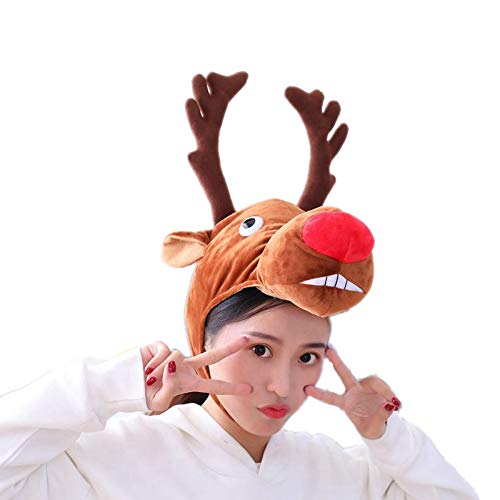 RFRDSPKG Weihnachtsmütze mit Elch-Hirsch, Kostüm, Cosplay, Party, Kopfbedeckung von RFRDSPKG