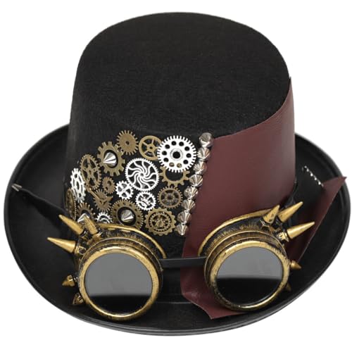 RFRDSPKG Zylinder Steampunk Gothic Anime Hut Cartoon Cosplay Sonnenkappe Lustige Neuheit Geschenke Cosplay Hut Kappe von RFRDSPKG