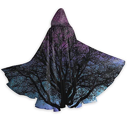 RFSHOP DNA Tree of Life Under The Purple Blue Starry Sky Halloween Hooded Cloak Adult Men's and Women Cloaks Cosplay Party Supplies Dress Clothes Gift Costumes von RFSHOP