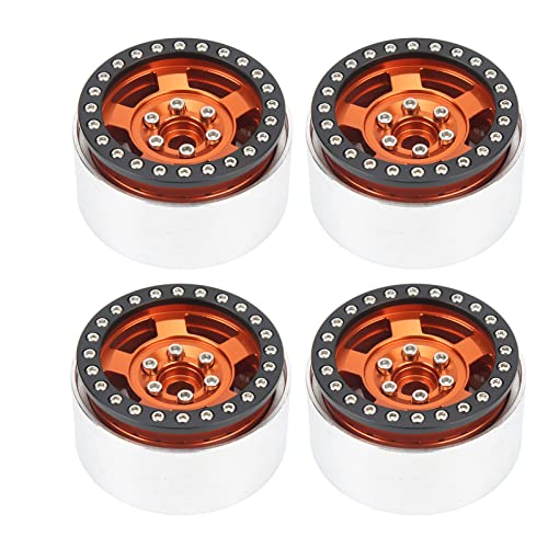 4 Stück RC-Radfelgen 1,9-Zoll-Metallersatz-RC-Autorad für SCX10 90046 AXI 03007 TRX4 REDCAT MST 1/10 RC-Auto (Orange) von RGBGW