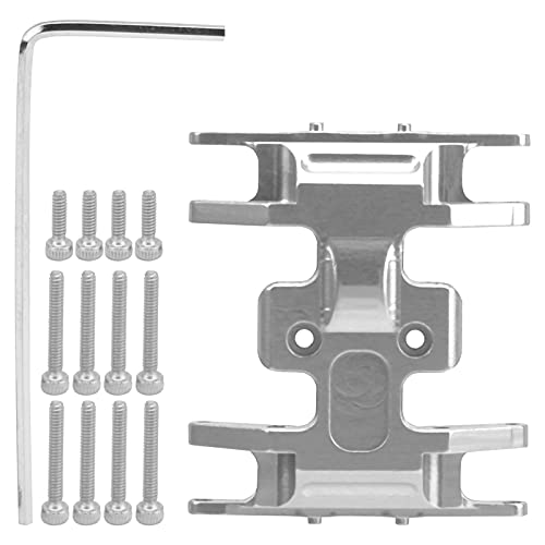 Aluminium-Chassis-Montageplatte, Getriebemontage, Getriebehalter, SCX24 RC-Auto, leichtes CNC-gefrästes Aluminium, axiales SCX24 1/24 RC-Auto (Silver) von RGBGW