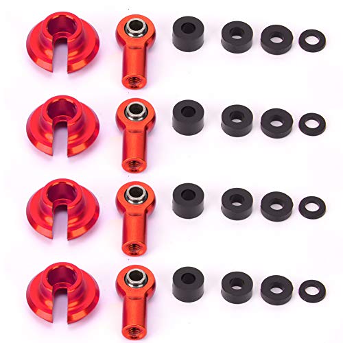 Link Rod End Kugelgelenk RC Ersatzteile Zubehör 1-10 ECX 2-Rad-Antrieb RC Auto schwarz blau rot für Hobby RC Auto Aluminium Legierung Kunststoff Material (Red ECX1038R) von RGBGW