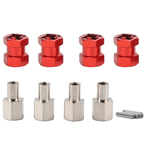 RC-Verlängerungsrad-Sechskant-Nabentreiber-Adapter, hochwertige 1,9-Zoll-Kletterschiene für D90 AX10 CC01 SCX10 F350 (Red) von RGBGW