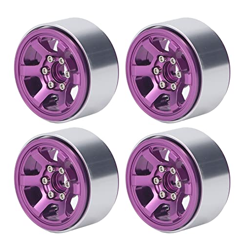 RGBGW RC-Radnaben-Set, Aluminiumlegierung, CNC-RC-Radfelgennaben, 1,9-Zoll-Reifenprofil, Starke Straßenunterstützung, kompatible ferngesteuerte Fahrzeuge (Purple) von RGBGW