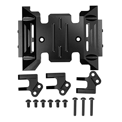 RGBGW Unterfahrschutzplatte aus Aluminiumlegierung, Basisübertragungsplatte für Axial SCX10 III AXI03007 RC-Zubehör (Black) von RGBGW