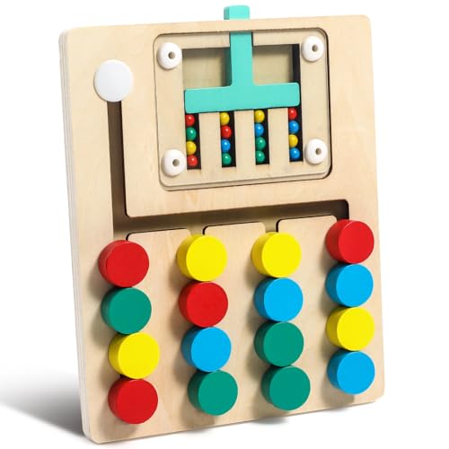Montessori-Spielzeug für 2-, 3- und 4-Jährige, farblich passendes Holzpuzzlespielzeug für Kinder, Denksportaufgaben, Logikspiel, pädagogisches Lernspielzeug für Jungen und Mädchen im Vorschulalter von RHEAFON