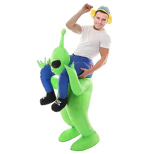 RHESHIN Aufblasbares Kostüm Alien Arry People für Erwachsene Halloween Grün Kostüm Lustiges Blow Up Kostüm Cosplay für Party Karneval Kostüme (Grün) von RHESHIN