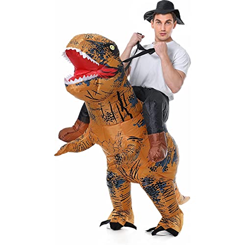 RHESHIN Kostüm T Rex aufblasbar Dinosaurier Erwachsene Verkleidung (braun) von RHESHIN