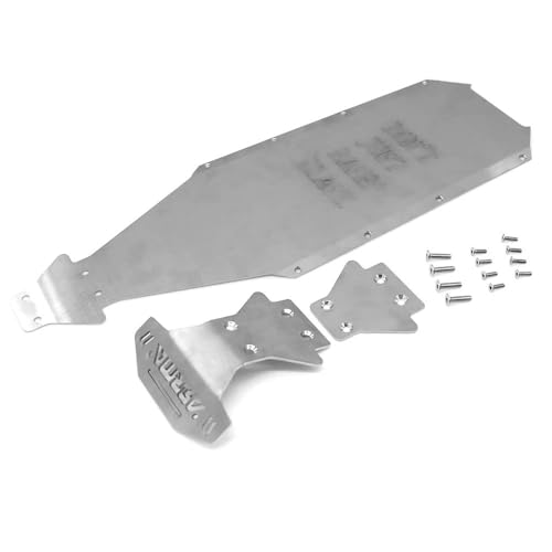 3-teiliger Unterfahrschutz aus Edelstahl mit Metallrahmen, Panzerungsschutz Compatible with 1/8 RC-Auto, Arrma EXB, Upgrade-Teile, kompatibel von RHUCDI