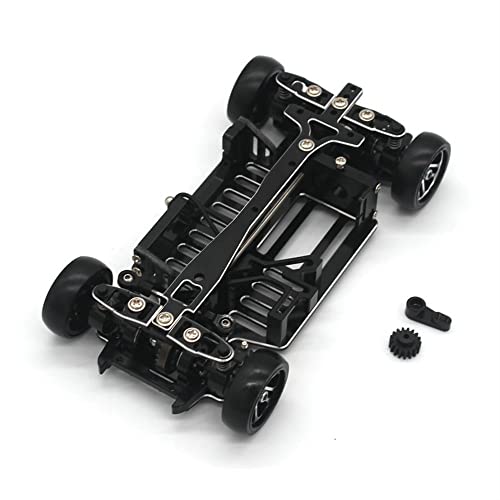 RC Fernbedienung Auto 1/28 Rahmen Metall Upgrade Teile Drift Racing DIY Montage Chassis Kompatibel(Black) von RHUCDI