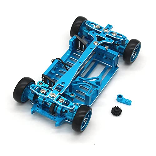 RC Fernbedienung Auto 1/28 Rahmen Metall Upgrade Teile Drift Racing DIY Montage Chassis Kompatibel(Blue) von RHUCDI