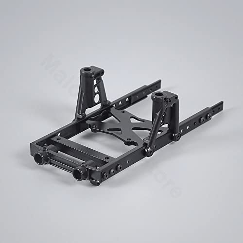 RHUCDI 1/10 RC Crawler Metallchassis-Rahmensatz mit erweiterten Schienen und Stoßdämpfertürmen, 4x4-Upgrade auf 6x6-kompatibles modifiziertes Teil von RHUCDI