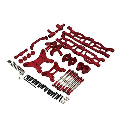 RHUCDI 104001 104002 Kompatibel 1/10 RC Fernbedienung Auto Metall Zubehör Schwinge Lenkung Tasse Zugstange Upgrade Kit von RHUCDI