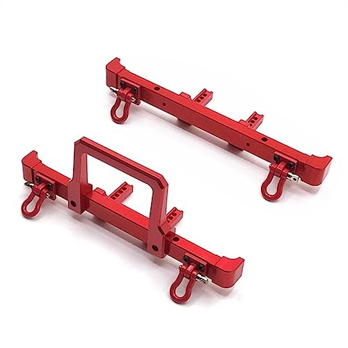 RHUCDI 2er-Pack Metall-Front- und Heckstoßstange, kompatibel mit 1/10 RC-Crawler-Automodellen ZP1001 ZP1002 ZP1003 ZP1004, Upgrade-Teile von RHUCDI