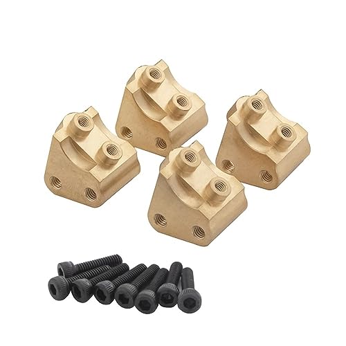 RHUCDI 4-teiliges Vorder- und Hinterachsmontageset aus Messing, kompatibel mit 1/10 RC Crawler Car Suspension Links Holder Upgrade-Teile von RHUCDI