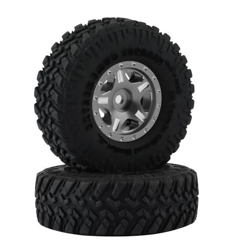 RHUCDI 52 mm 1,0 Zoll Metall-Beadlock-Radreifensatz, kompatibel mit 1/18 1/24 RC Crawler Auto-Upgrade-Teilen, kompatibel mit Axial SCX24 AX24 FMS von RHUCDI