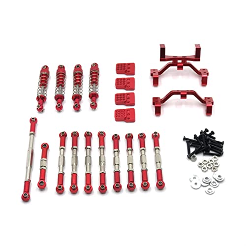 RHUCDI 6-teiliges Metall-Upgrade-Set, kompatibel mit 1/16 C14 C24 C34 B14 B24 RC-Autoteilen, einschließlich Pleuel und Stoßdämpfer von RHUCDI